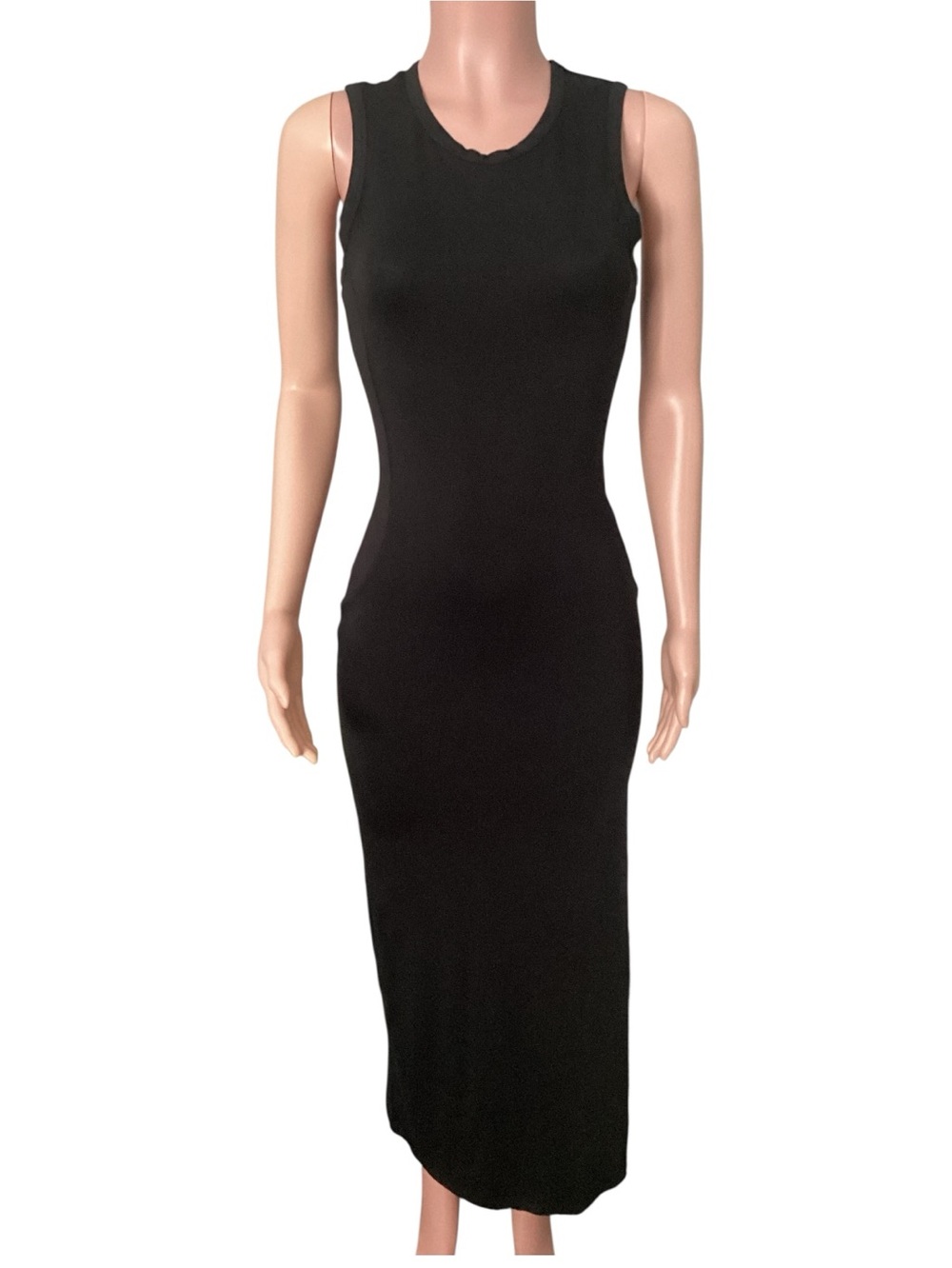 Quince Maxi Dress Sleeveless High Neck Side Slit Size Small